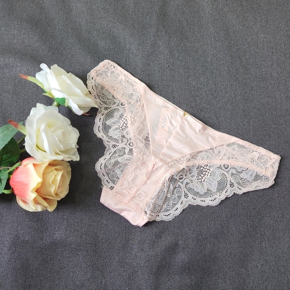 Victoria Secret Lace Trim Cheekini Panty Medium Size Purest Pink Color - Picture 2 of 7